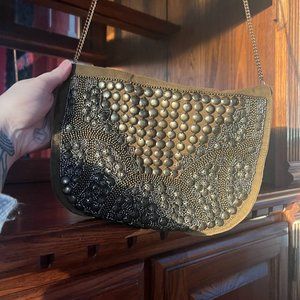 Boutique Beaded Saddle Bag Crossbody - Boho Chic Statement Piece